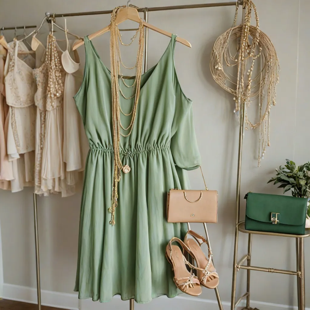 Jakie dodatki do zielonej sukienki?